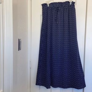 Maxi Skirt with White Polka Dots